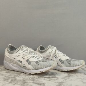 Asics Mens Gel-Kayano Trainer Knit White/Gray Athletic Sneakers Size 9.5